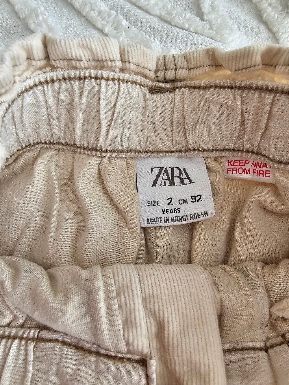 Zara Light Beige Corduroy Kids Pants - Picture 2 of 5